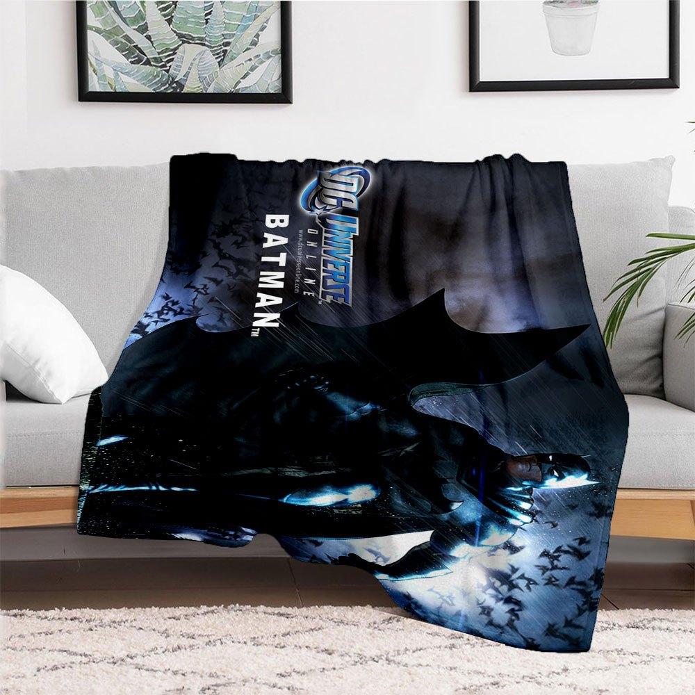 DC Universe Online Batman PosterBlanket Flannel Throw Blanket for Sofa, Bed, Travel, Camping, Office, Couch, Chair