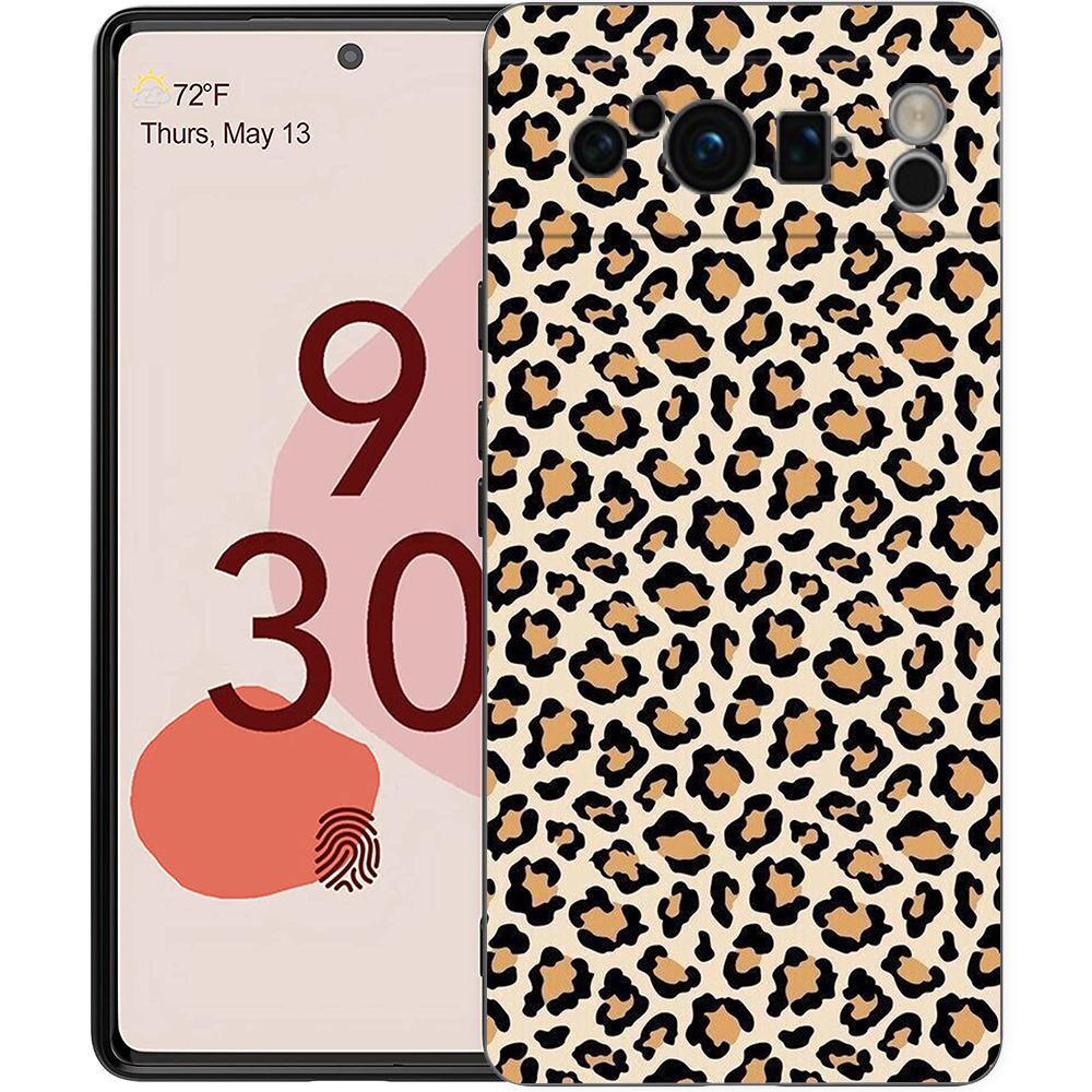 Leopard Cheetah print Phone Case For Google Pixel 8 7 6 Pro 8A 6A 7A 5G Soft Silicone Shockproof TPU Black Cover Fundas