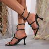 Eilyken Summer Gladiator Hollow Out Narrow Band Sandals Women Fashion Sexy Open Toe Ankle Strap Club Stripper Heels Shoes