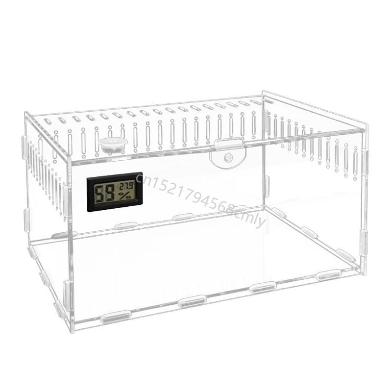 Insect Breeding Case Reptiles Clear Feeding Box Good Ventilation Acrylic Habitat for Centipedes Spiders Snake 6XDE