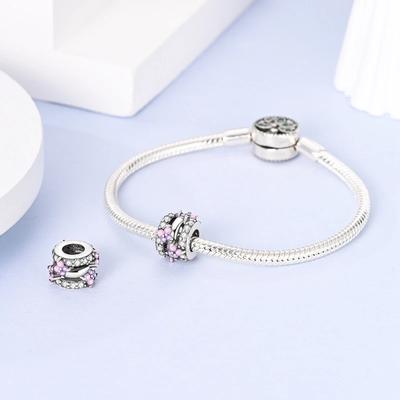 Charms Copperpinkish-Purple Zircon Butterfly Beads Fit Charms Plataoriginal Bracelet Beads Women Jewellery Making Diy