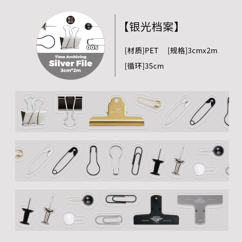 

Time Archive Series - Second Bullet of Hand Account Tools, 6 Styles of Tape Diy Hand Account Base Stickers Washi Tape Set