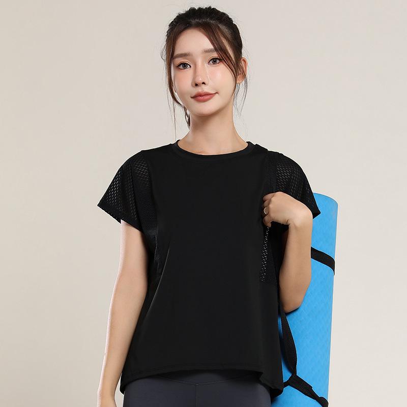 Women's Versatile Slimming Mesh Yoga T-Shirt: Loose, Casual, Short Sleeve Summer Fitness Top