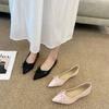 W828-80 French nude pointed single shoes women's 2025 new flat shoes versatile bow evening shoes women's shoes