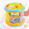 Non-Toxic Random 1Pc Kids Hand Drum Lighting Music Multi-Functional Music Projection Infant Toy Baby Ocean Rotation Soothing Pat Drum Toy