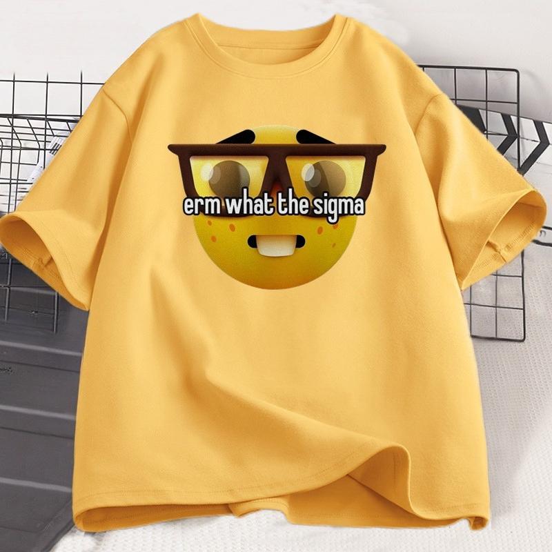 Erm Co ten Sigma Ironic Tričko Weirdcore Nerd Tričko Bavlna Krátký Rukáv Grafické Tričko Dámské Ležérní Kulatý Výstřih Streetwear Trička