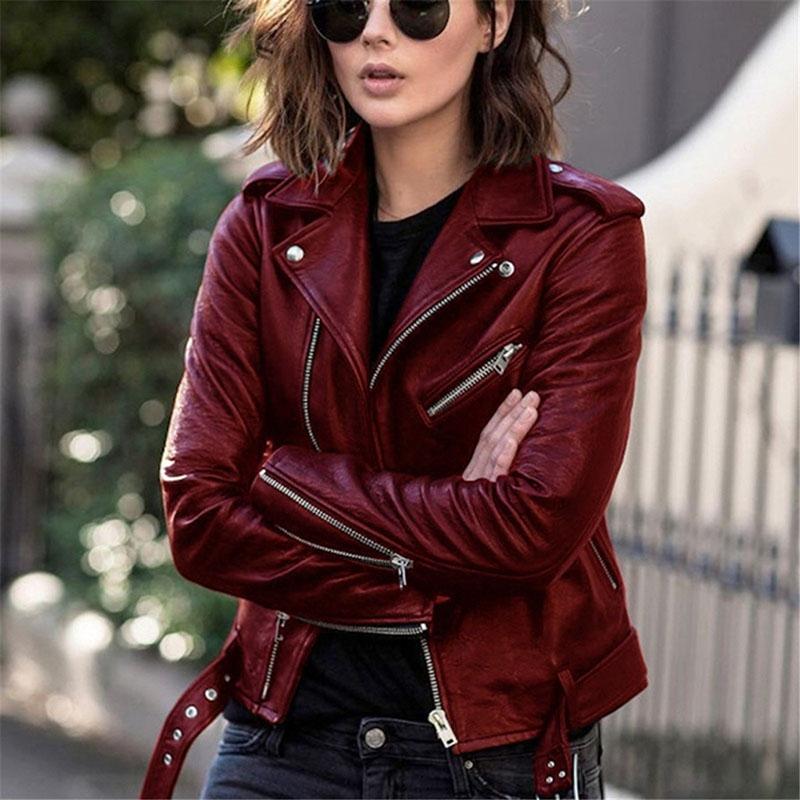 Giacca Moto Donna In Pelle Di Pecora DR216 – Stile Casual Biker, Chiusura Con Cerniera YKK, Colore Nero