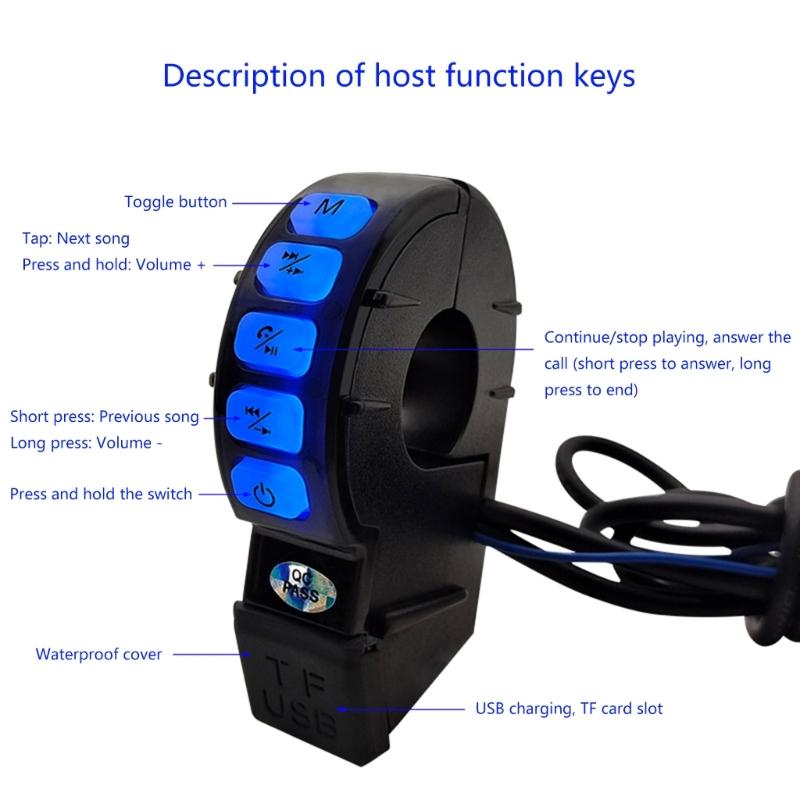 Motorcycle Skull Speaker Subwoofer MP3 Player Motorbike Stereo System Support TF/FM Radio Phone Call Amplifier Speaker