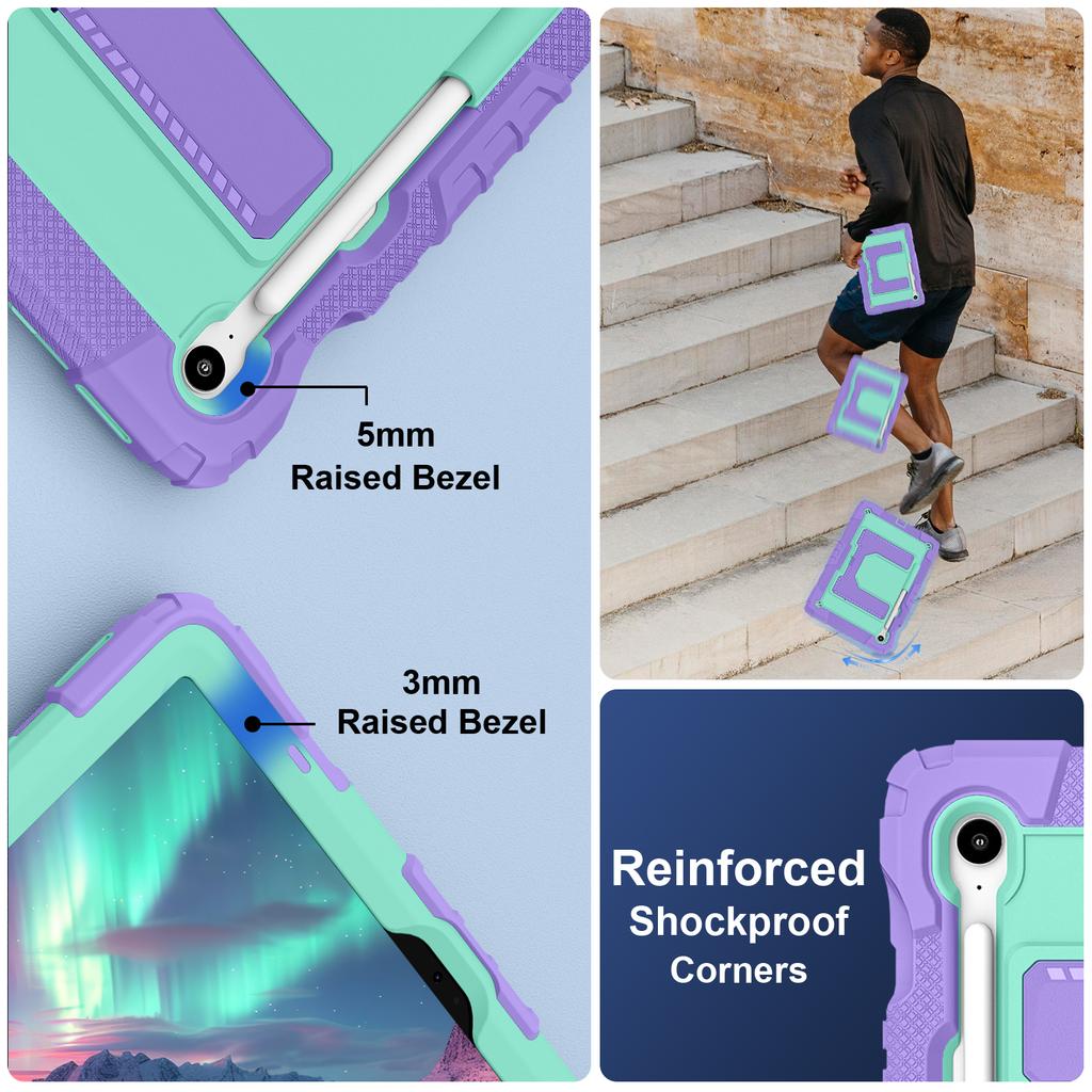 Tablet Case For Samsung Galaxy Tab S10 Lite S10 S9 FE 10.9" Anti-fall Cover with Pen Slot Stand Holder With Shoulder Straps