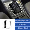 1PC Real Carbon Fiber Car Gear Shift Panel Inner Frame Decoration Sticker For Volkswagen Golf 7 2014-2019 Car Accessories