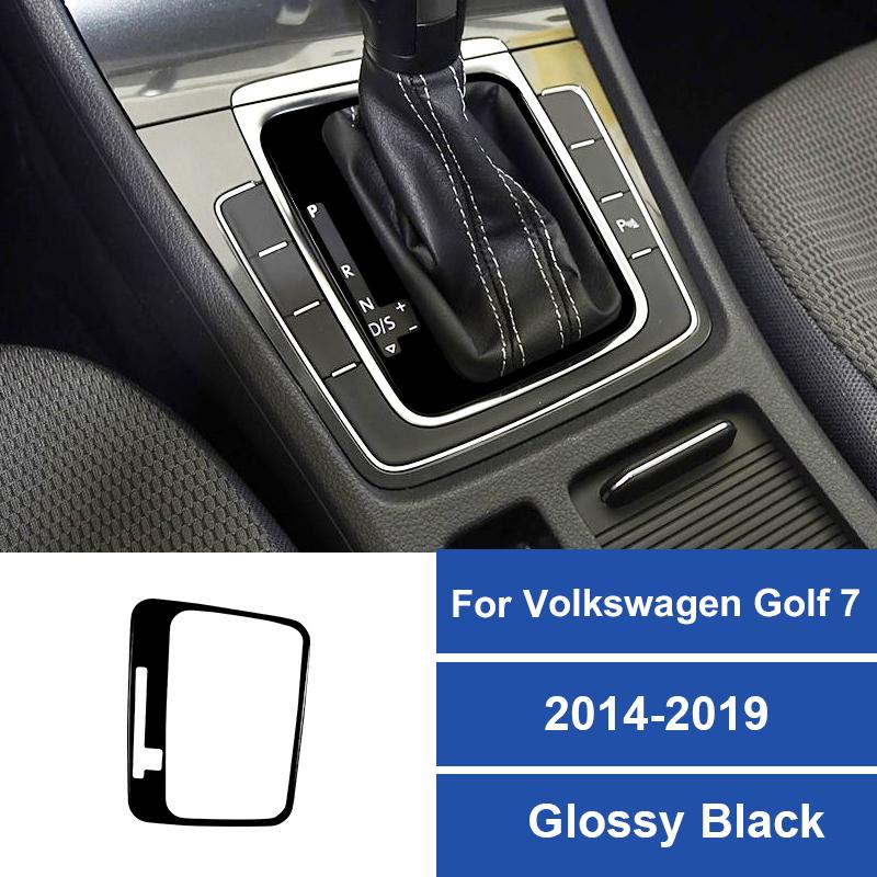 1PC Real Carbon Fiber Car Gear Shift Panel Inner Frame Decoration Sticker For Volkswagen Golf 7 2014-2019 Car Accessories