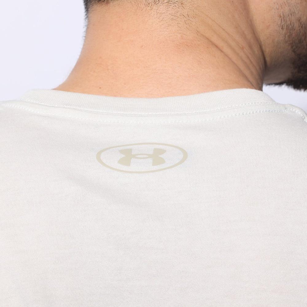 Under Armour Letter Print Crew Neck Short Sleeve T-Shirt Men Tops Pinnacle-White 1361903-111