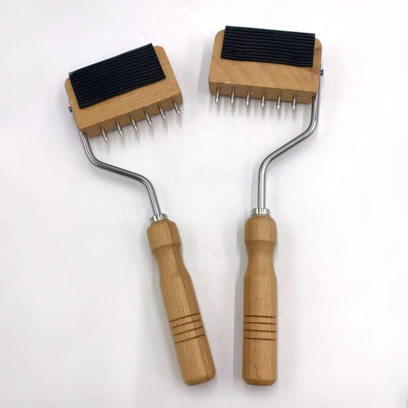 Textile Belt Rounding Tool With Wooden Handle For Fabric Weaving And Garment Production