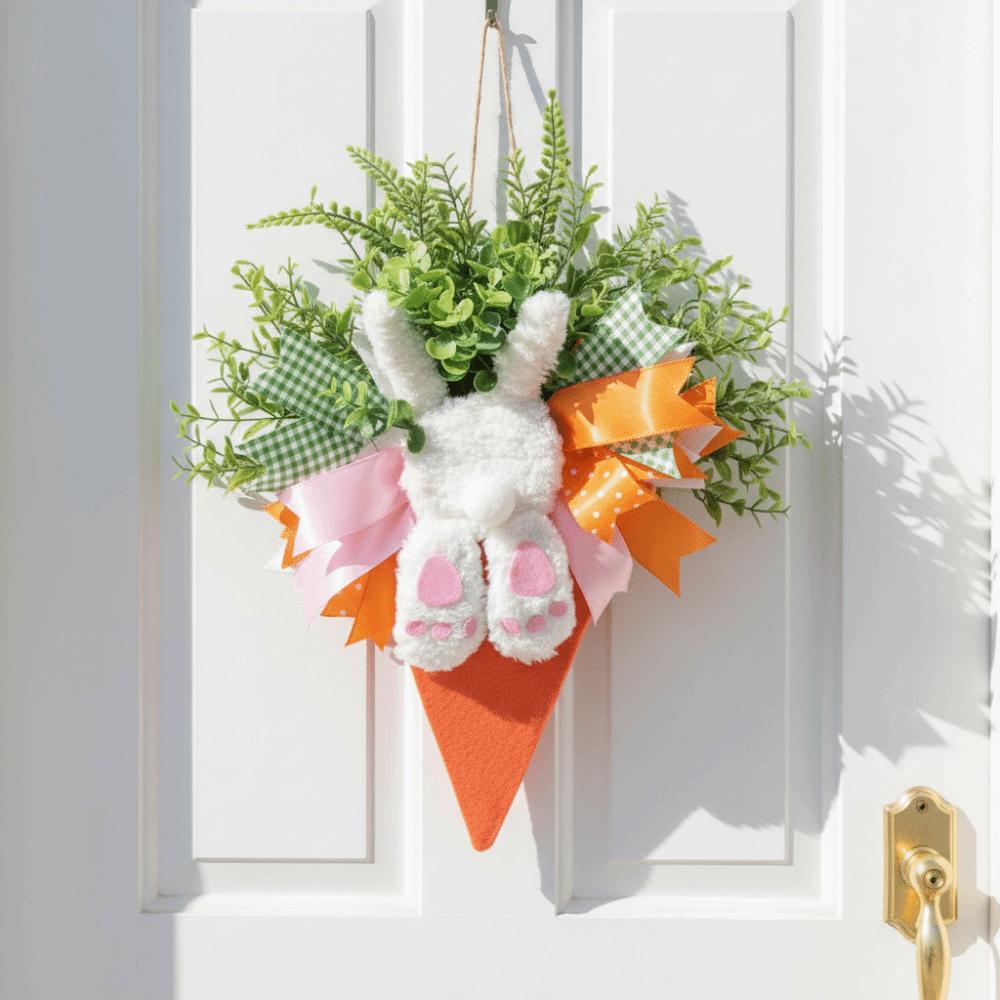 Decorative Style Easter Wreath Artificial Material Bunny Decoration Hanging Garland  Window Display