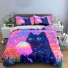 Fantasy Cat Art Decor Set Soft Comfortable Duvet Cover Bedding Set Included 1*Duvet Cover & 2*Pillowcases, Gift