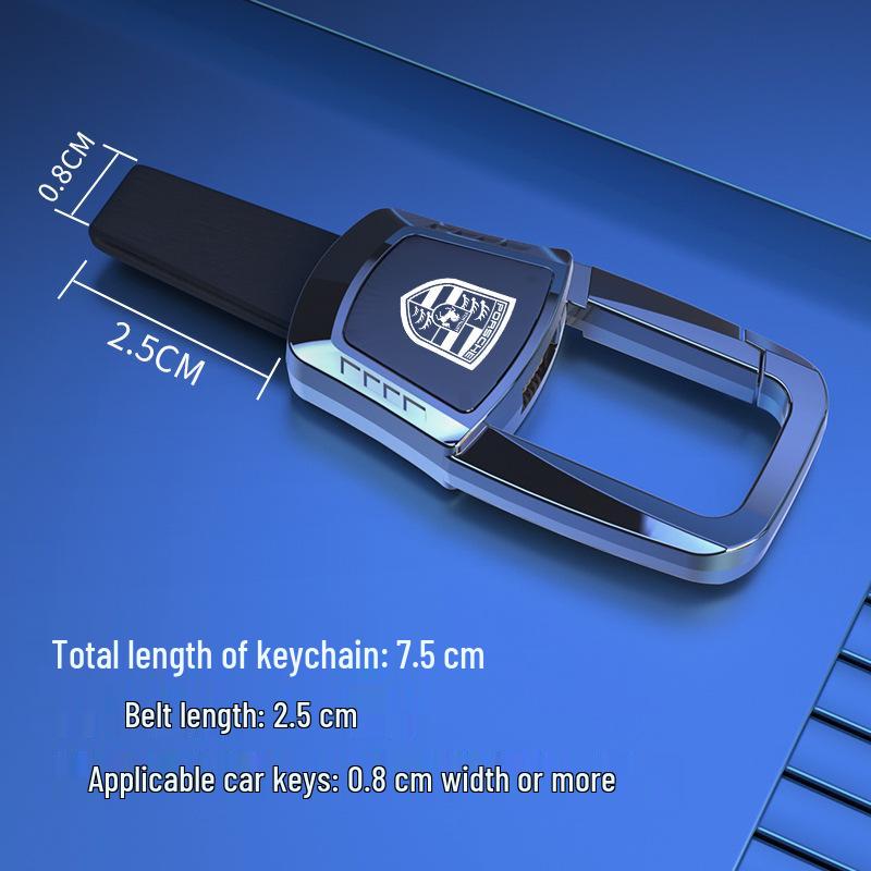 Hochwertiger Anti-Lost Schlüsselanhänger für Porsche: Macan, Cayenne, 911, Neuer Panamera, 718, Taycan