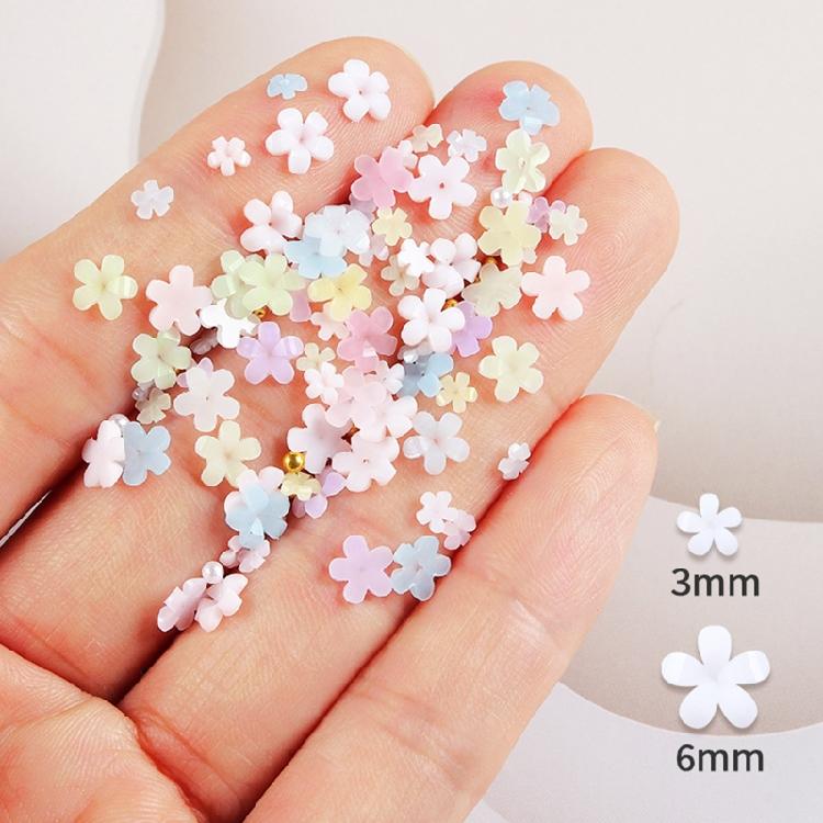 3D Flower Nail Charms, 6 Grids Acrylic Flower DIY Jewelry Craft Decorations