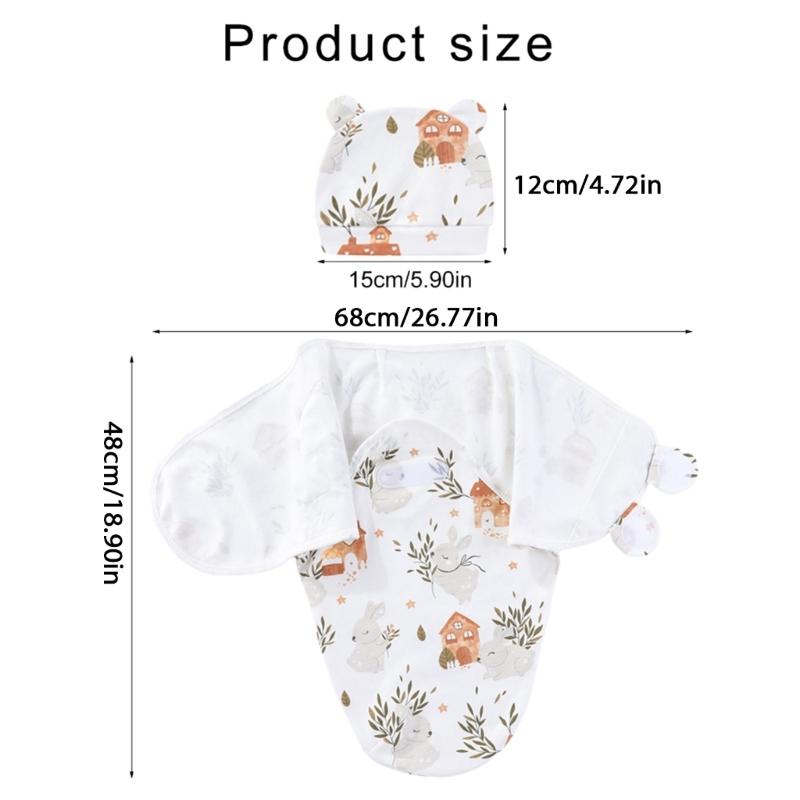 Baby Sleeping Bags Bags with Hat Boy Girl Breathable Sleep Bag Wearable Cotton Wrap Blanket Baby Essential
