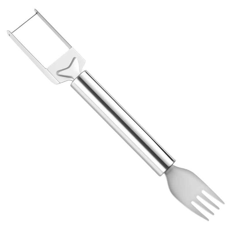 

1-5PCS 2-in-1 Stainless Steel Fruit Cutter Watermelon Fork Slicer Portable Kitchen Tool for Home Party Camping 2 in 1 & 1PC