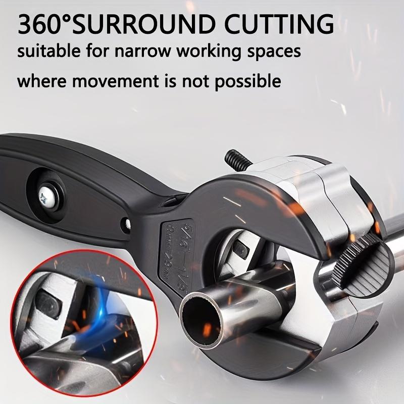 Heavy-Duty Ratchet Tube Cutter - 1/4" to 7/8" Cutting Range, Versatile for Copper, Aluminum, Steel, Stainless, PPR, PE Pipes, 360° Rotation