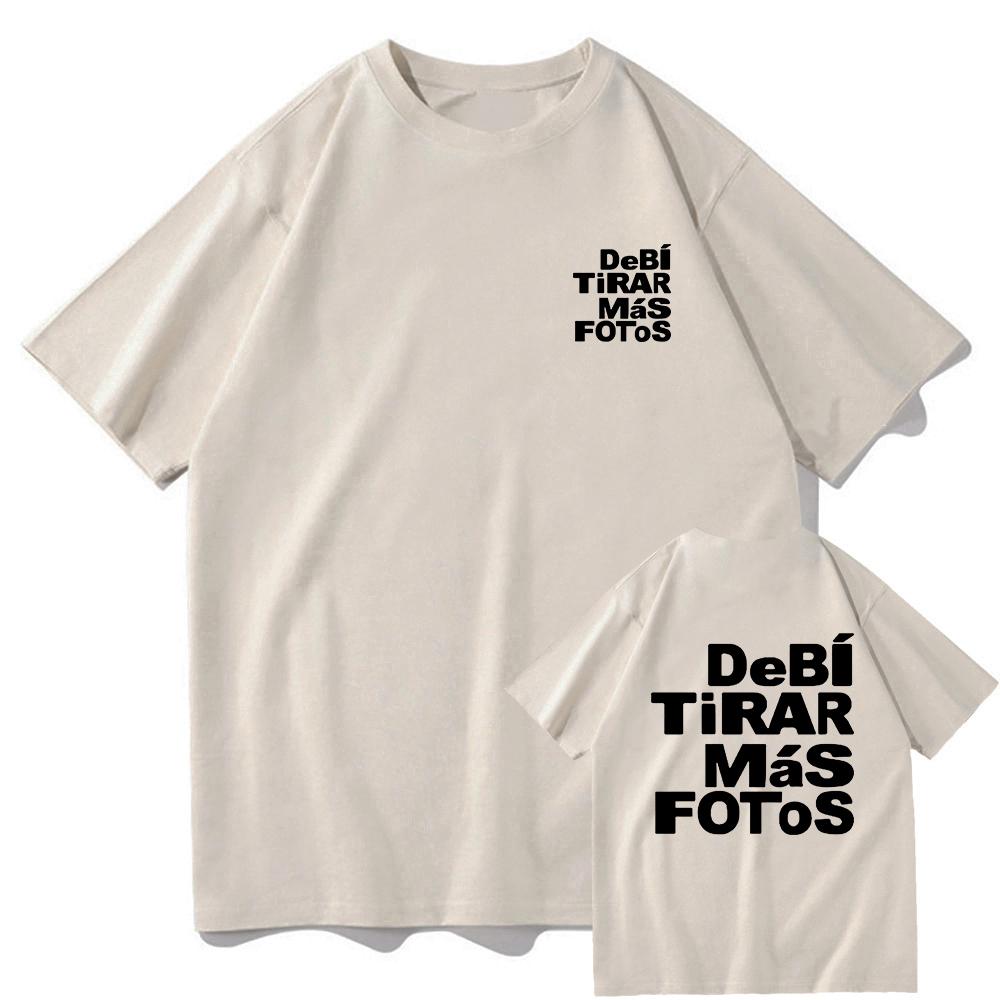Debi Tirar Mas Fotos This Tshirt 2025 Bad Bunny New Album Men/women Clothing Harajuku Clothes Unisex Cotton Graphic T Shirts Top