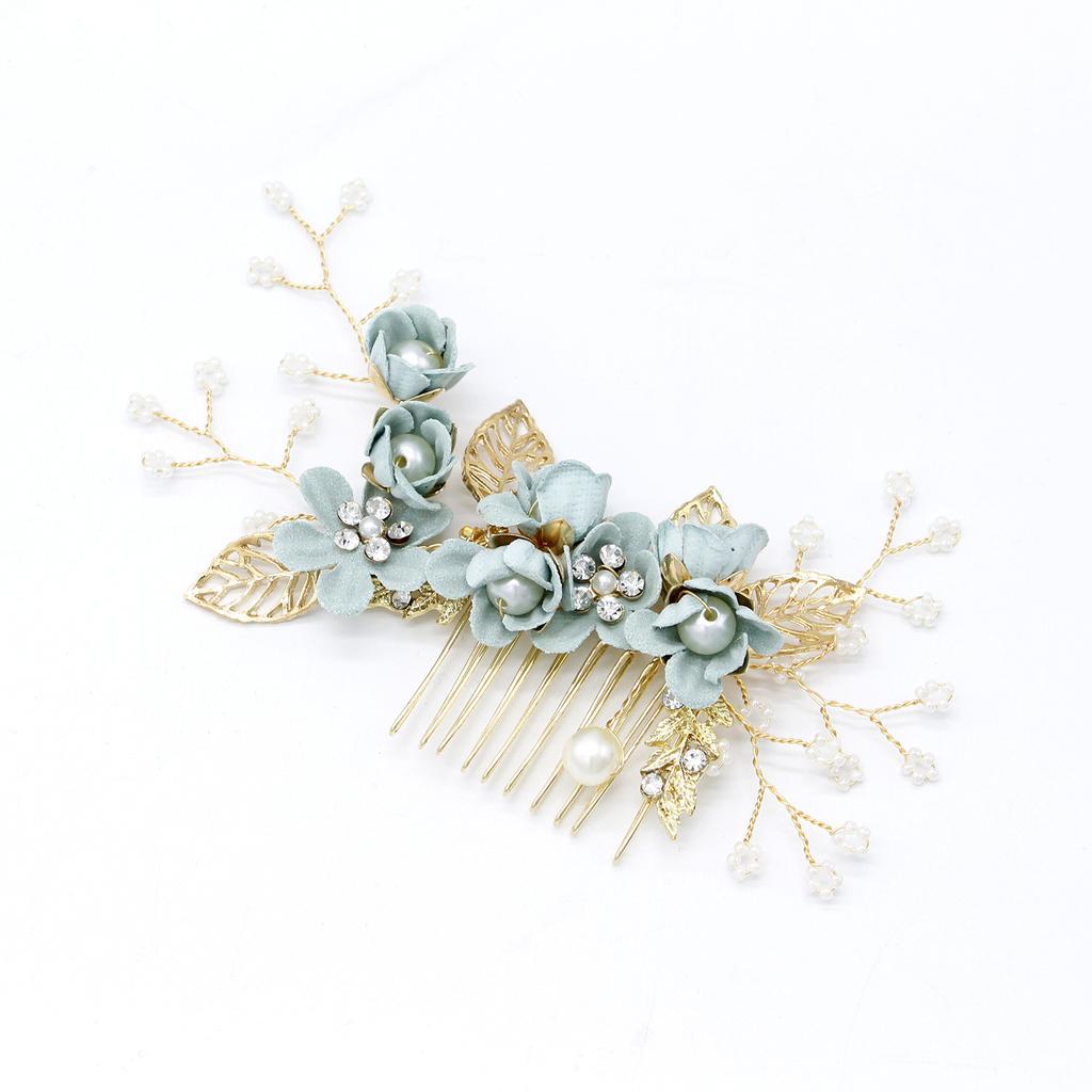 Koreanische Braut Hochzeitskopfschmuck Mode blau lila rosa weiß frische Haarkämmung Damen Kinder Brautjungfer Haarschmuck