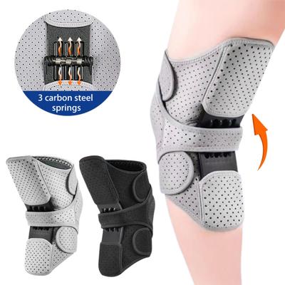 Knie-Booster-Orthese mit Feder-Patellagelenk-Stützpolster, Kniestabilisator-Orthese zum Klettern und Hocken