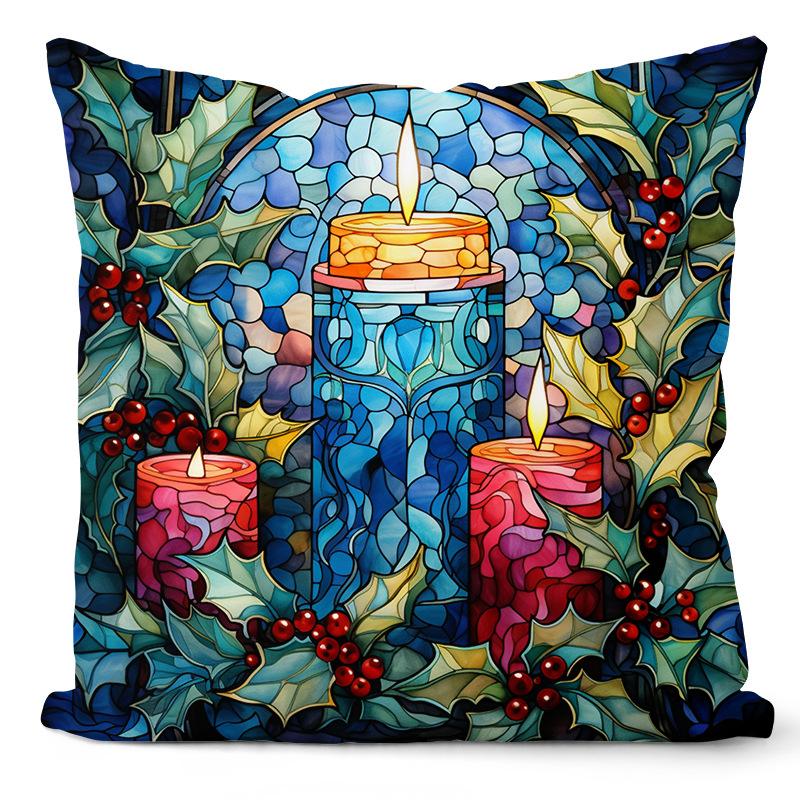 New Christmas Pillowcase Snowman Print Pillowcase Blue Glass Christmas Decoration Pillowcase