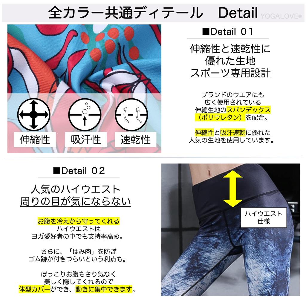 YOGALOVE Floral Print Yoga Cropped Perfect for Hot Yoga Size Women's Leggings, Quick-Drying, Length, (Denim Navy, XL)