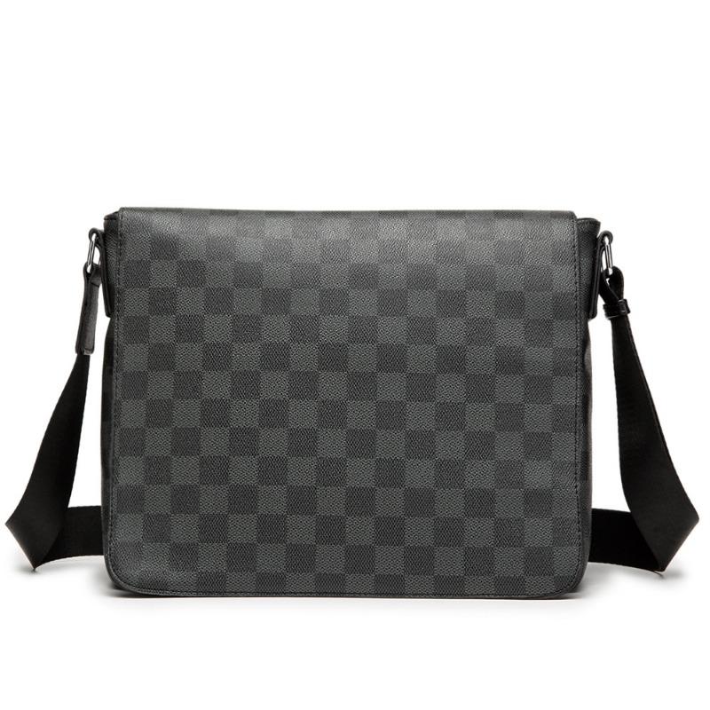 Trendy brand fashion men's envelope shoulder bag flip horizontal leather plaid oblique span bag file bag oblique span bag