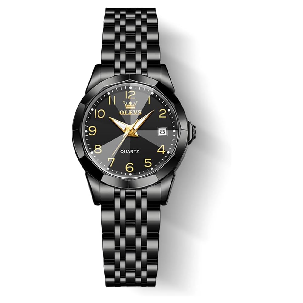 OLEVS Women s Classic Quartz Watch Japanese Made Stainless Steel Band Luminous Waterproof Business Watch