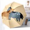 1pc Horse Friendship One Umbrella  a Plastic Hle, Compact  Stylish, with a Vibrant Cartoon Pattern, Perfect  Home, Travel