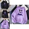 Felpa Kawaii Kuromi con Stampa Cartoon Grunge Gotica Punk per Moda Harajuku