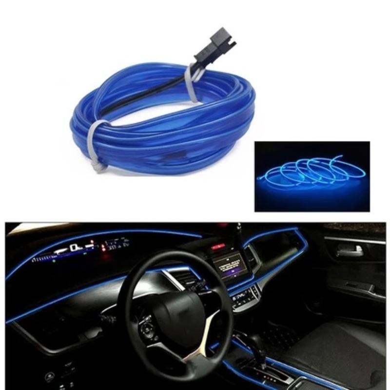 1 Set Car Interior El Wire Neon Atmosphere Light Flexible Cold Light Strip Auto Dashboard Door Decor Lighting For Vehicle