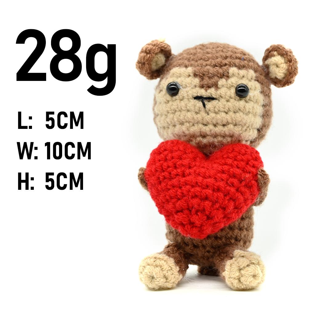 AnimalSeries-Positive Energy WildAnimals Crochet Doll Handmade Knitted Decor Ornament Encouragement Card Mini Desk Decor Gift