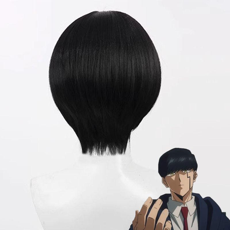Аниме Магия: Магия и Мышцы Парик для Косплея 30 см Черные Короткие Волосы Термостойкие Синтетические Парики Реквизит для Хэллоуина