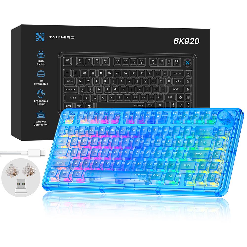 Dynamic Luminous Wired Mechanical Keyboard & Silent Gaming Mouse Set, Three-Mode for Office & Gaming.