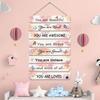 Putuo Decor 1Pc Inspirational Quotes Wooden Hanging Sign You Are Beautiful You Are Kind Gift