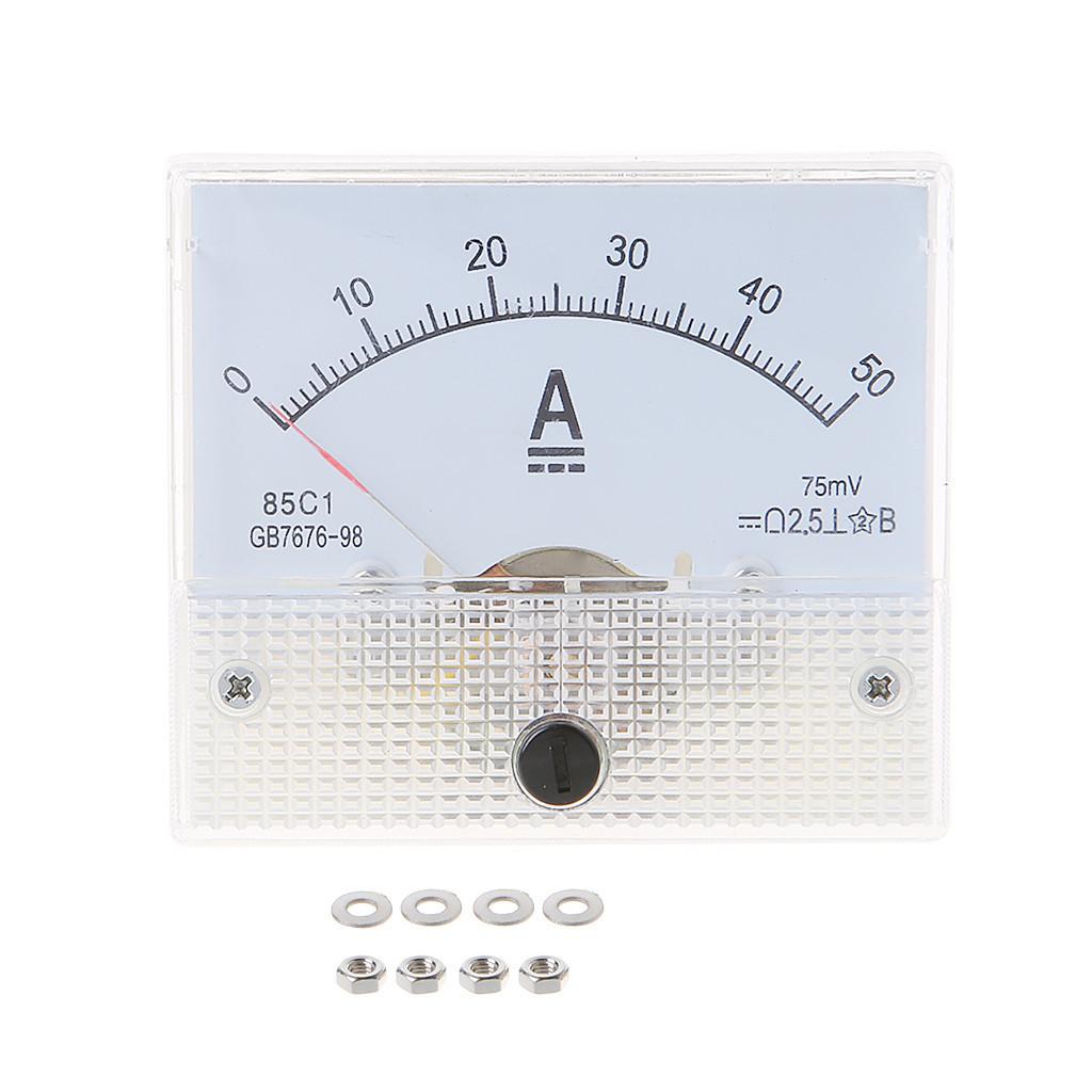 Kompaktes Amperemeter Analog Ampere-Messgerät Rechteckiges Panelmeter Stromtester 1A/2A/30A/50A/100A/100mA für Industrie