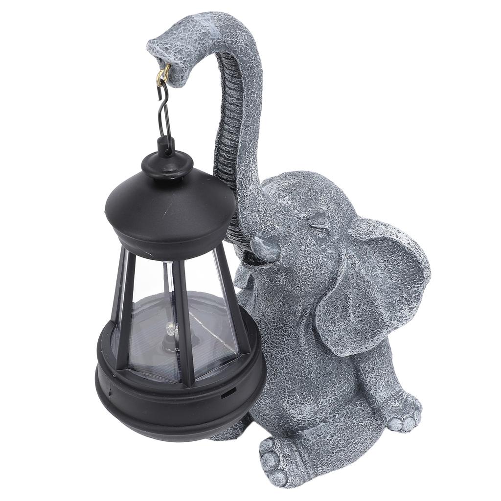 Elephant Statue Solar Light Sculpture Decor Yard Decoration Solar Light Outdoor Garden Statue for Ba