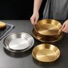304 Stainless Steel Round Non-stick Cake Pan Pizza Baking Tray Steamed Food Barbecue Storage Plate Kitchen Tools