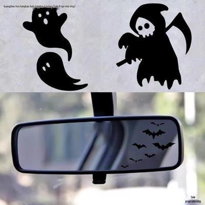 Halloween Scary Ghost & Mini Bat Car Mirror Stickers