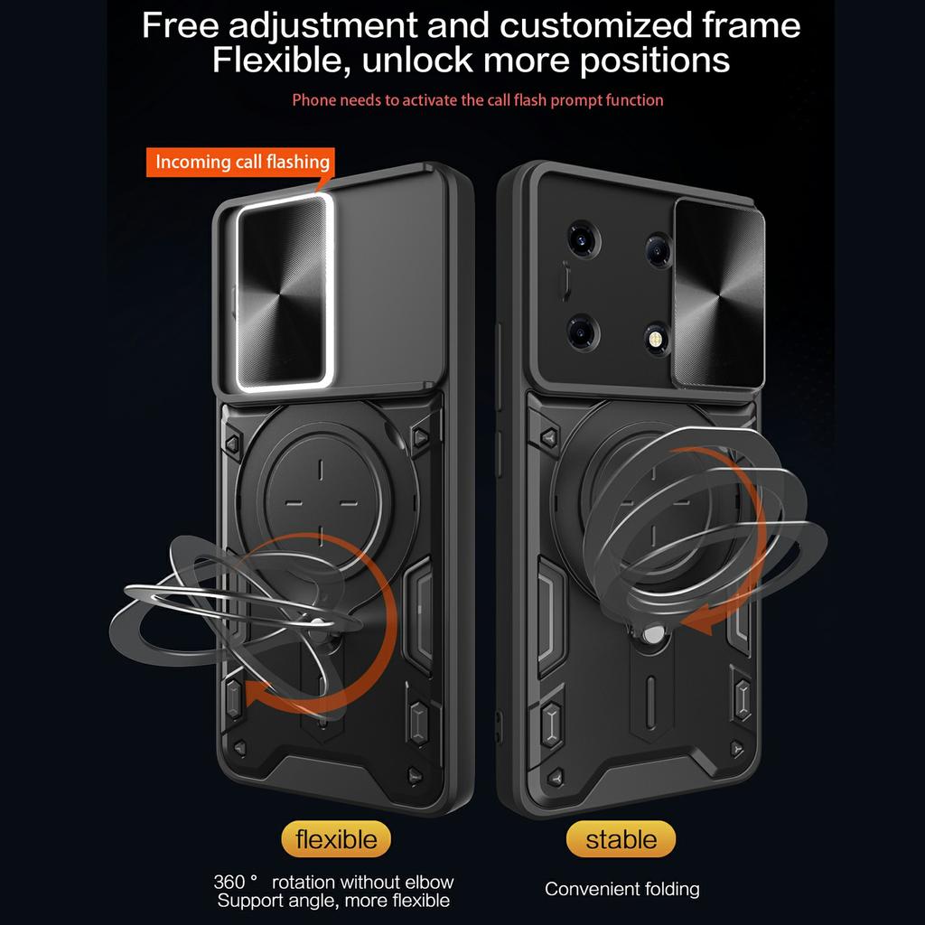 For Infinix Note 30 VIP 5G Case Lens Protection TPU+PC Kickstand Phone Cover