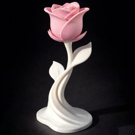 Niche Home Ornaments Modern Rose Sculpture, 3D Printed Minimalist Floral Decor, Abstract Valentine Day Gifts Flower Statue for Office, Elegant