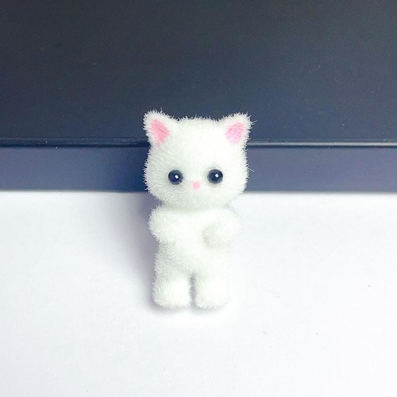 Families Forest Flocking Cat Model Plush Dolls Figurines Anime Toys Table Decoration Birthday Party Gift