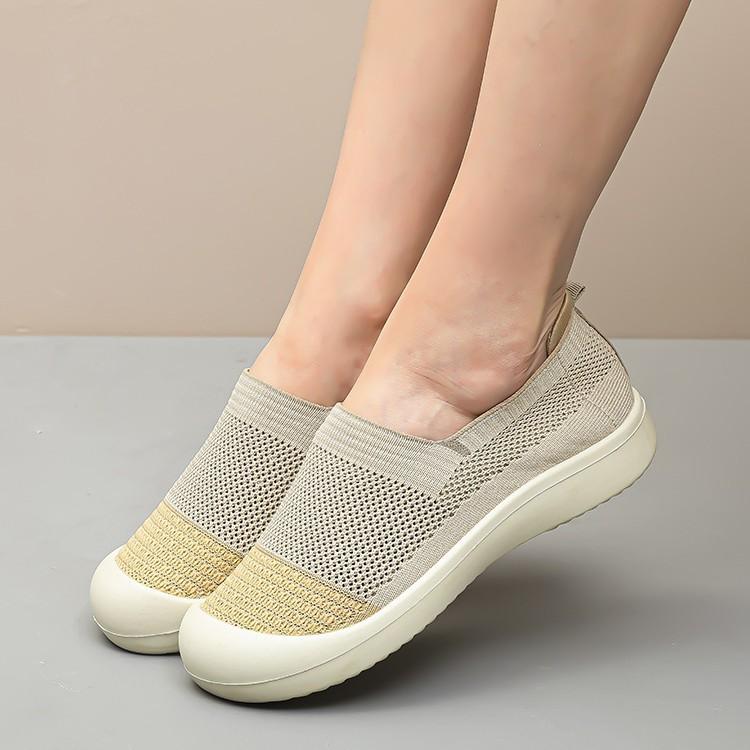 Women's Summer New Versatile Casual Shoes Soft Bottom Not Tired Feet Comfortable One Foot Stirrup Hollow Knitting Outdoor Lightweight Shoes