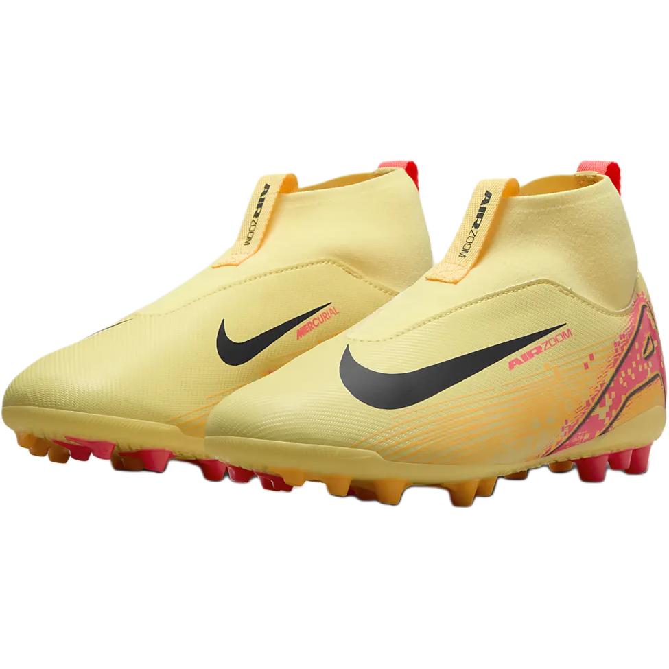 Nike Mercurial Superfly 10 Academy 'Kylian Mbappé' Anti Slip Wear Resistant Mid Top Kids' Soccer Shoes Light Yellow Sneakers HF3418-800