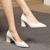 Übergröße 35-42 Basic Pumps Spitz zulaufende High Heels Bootsschuhe für Damen Abendschuhe Flache weiße Hochzeitsschuhe Schwarz