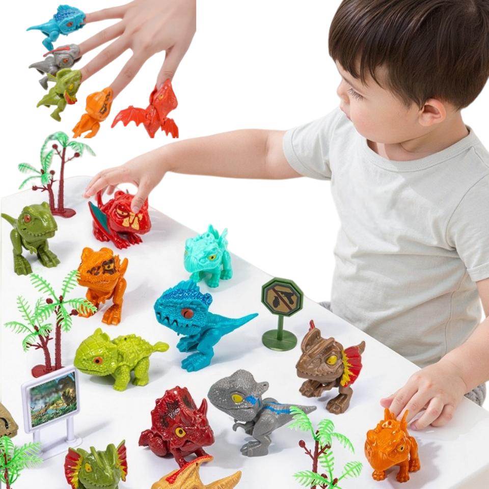 Dinosaur Model Toys Movable Joints Finger Biting Simulation Animals Jurassic Dinosaurs for Children Interaction Educational Toy