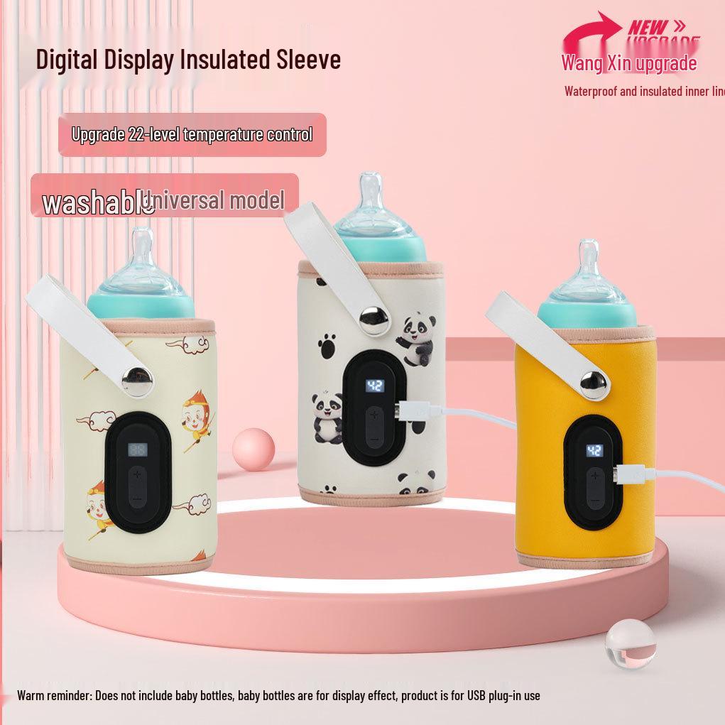 Digital Display Baby Bottle Warmer: Portable Heating Sleeve for Universal Fit